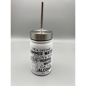 Summer Drink Tumbler Insulated With Metal Straw‎